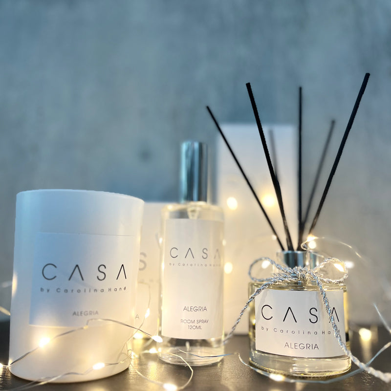 ALEGRIA LIMITED EDITION HOLIDAY REED DIFFUSER – CASA by Carolina Hané